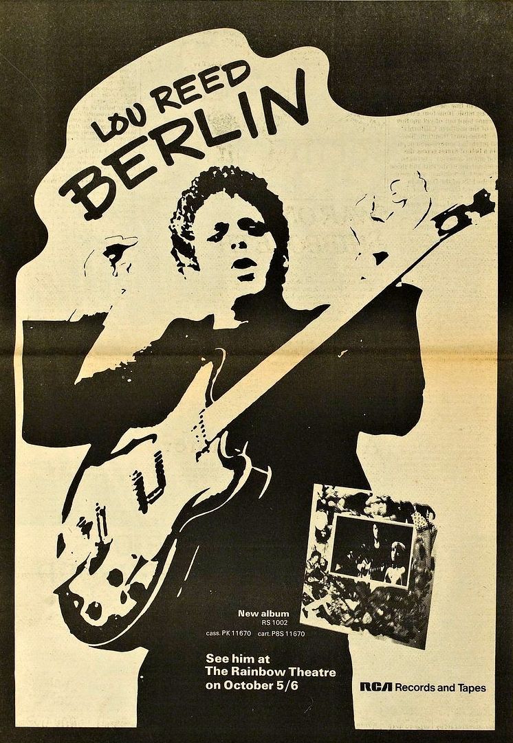 Lou Reed with Golden Earring show ad October 05 and 06, 1973 London - Rainbow